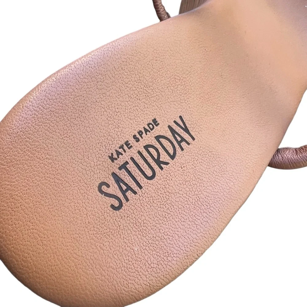 Kate Spade Saturday Wood Platform Wedge Sandal Tan Size 6 - Picture 9 of 15